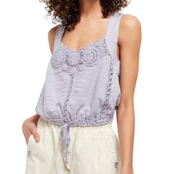New! Free People Sweet Nothing Crop Tank frosted lilac Medium 1125 - Picture 8 of 8